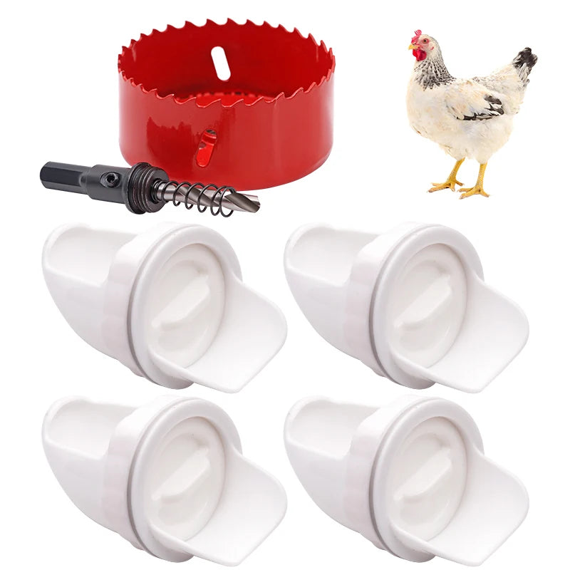 🐓🦆【Piercer + 5 podajalnikov】 Avtomatski krmilnik za perutnino je odporen na dež in glodalce
