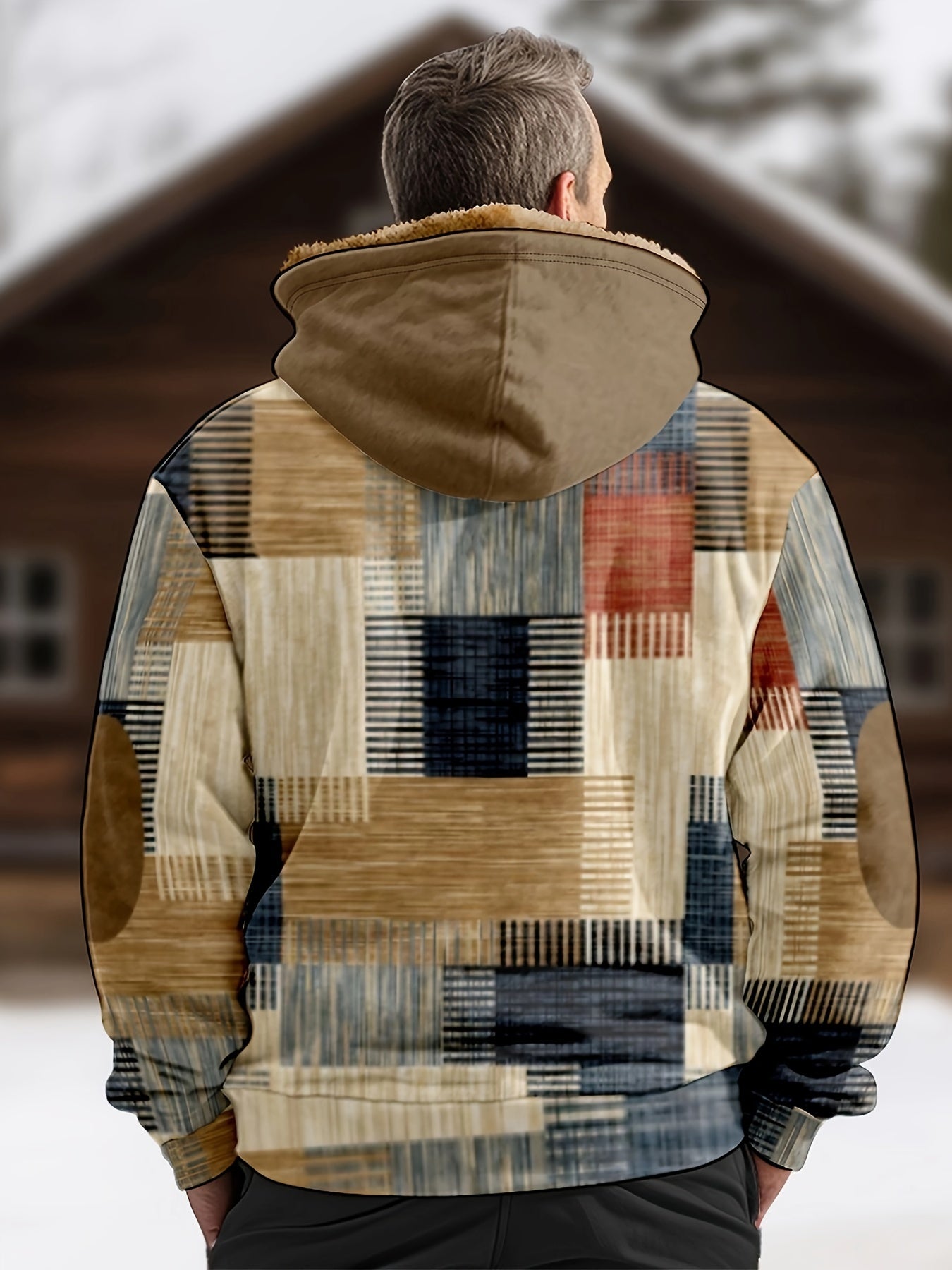 ✨👔【Platba při dodání】【S-4XL】Pánská podzimní/zimní silná sametová bunda s teplou vlněnou čepicí