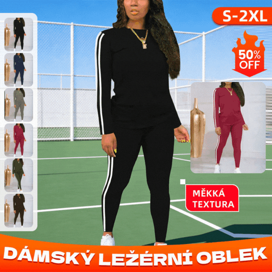 🍁50% zľava🍂 Dámsky pruhovaný dvojdielny set s dlhým rukávom a nohavicami Ležérny, štýlový a pohodlný, ideálny pre každodenné nosenie vonku.