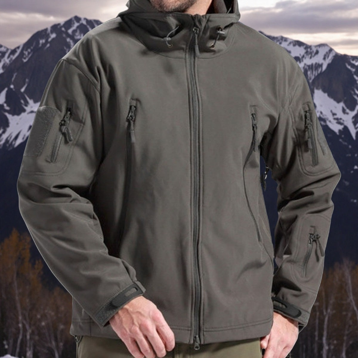 🧥🔥【50 % popust】Vodoodporna in vetrovno odporna jakna s kapuco za jesen/zimo 2025 – Idealna za aktivnosti na prostem