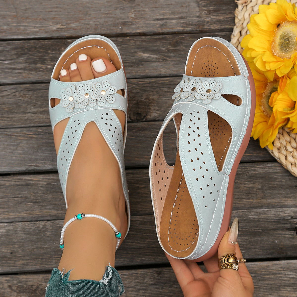 👡【7 culori disponibile】🔥【50% reducere】💓Sandale de vară cu toc gol