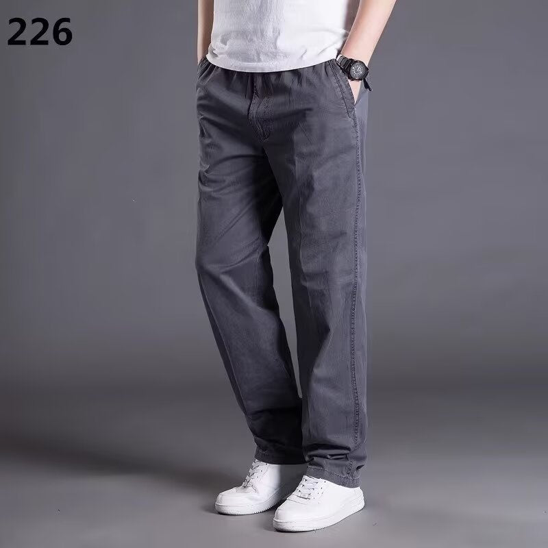 😎👖【Oferta specjalna🔥】【50-130kg】Nowe męskie spodnie bawełniane o luźnym kroju i wygodnym kroju, bardzo duże i szerokie, proste nogawki, luźne i swobodne