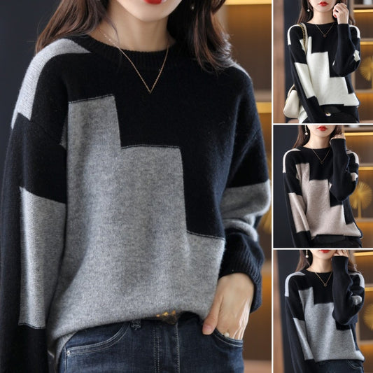 🎉【50 % popust】【S-3XL】Novi kašmirski pulover za jesen in zimo 2025, ženski kratki volneni pulover, pleten pulover z okroglim izrezom