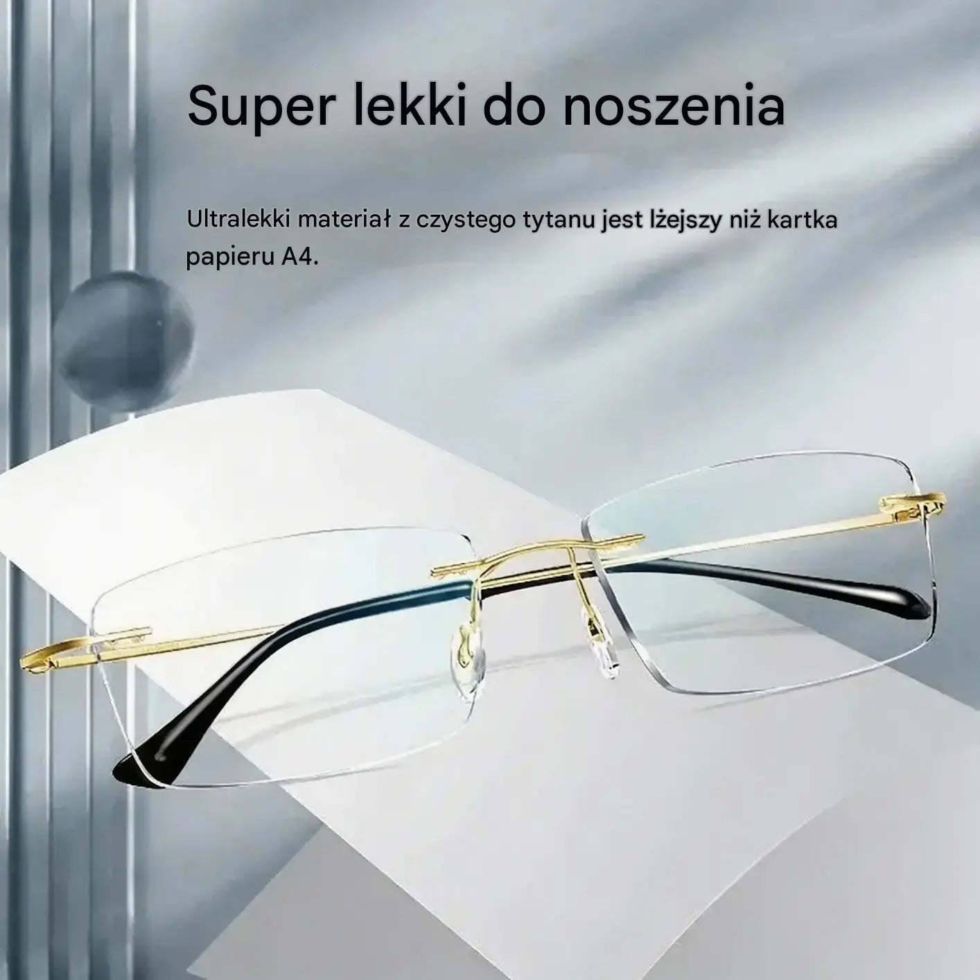 👓 Wysokiej jakości, niezwykle lekkie i przejrzyste profesjonalne okulary bezramkowe z ochroną przed niebieskim światłem. Wzornictwo unisex. ✨