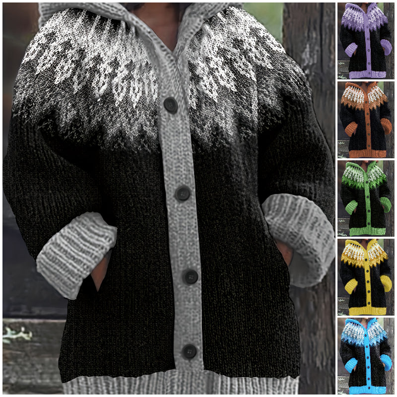 【50 % popust】【S~5XL】✨Elegantna, barvita retro jakna s kapuco