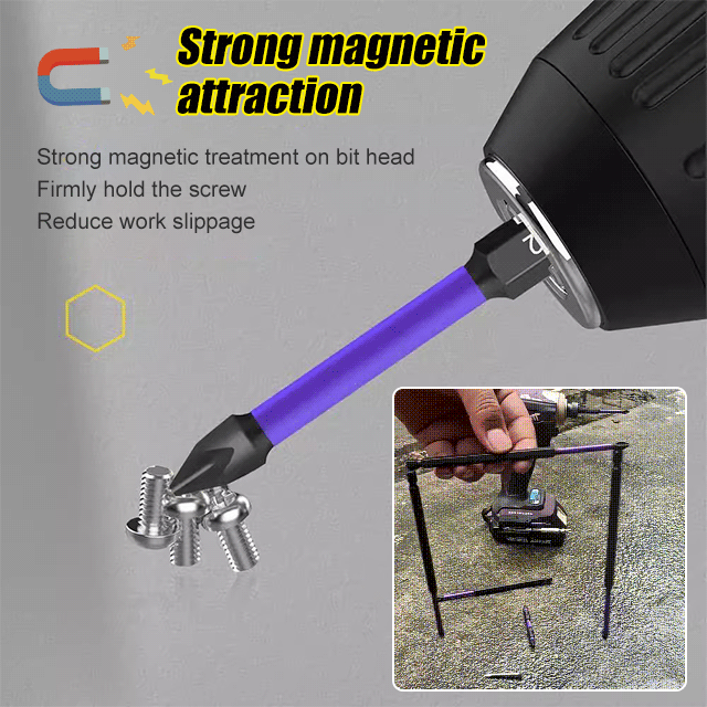 🔥🧰【25+50+65+70+90+150mm】Nadgrajena izvijaška konica z visoko trdoto, močnim magnetizmom, protizdrsna