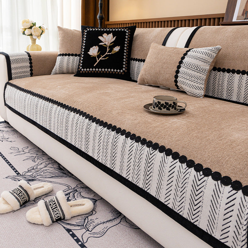 🏠🏠【50% ОТСТЪПКА！！！！】2025, нова висококачествена възглавница за диван в античен стил, целогодишен вариант, фиксирана неплъзгаща се покривка