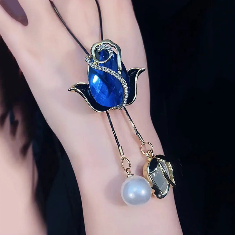 【Kupite 1, dobite 1 gratis】 Ogrlica z dolgo verižico v obliki mačjega očesa in tulipana. Idealne kombinacije oblačil, edinstveni dizajni