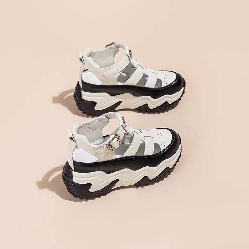 🔥【Размери 35-40】👡2026 Нови дамски удобни сандали на платформа с издълбана горна част