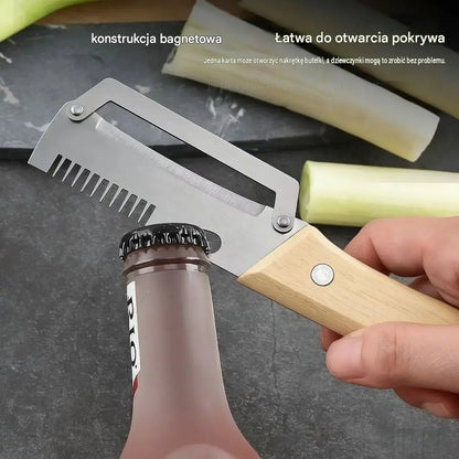 ✅【Kup 1, a 2 dostaniesz gratis!】🧅🔪 Wielofunkcyjny obierak kuchenny 3 w 1: obiera, tnie i otwiera nakrętki butelek! 🔥
