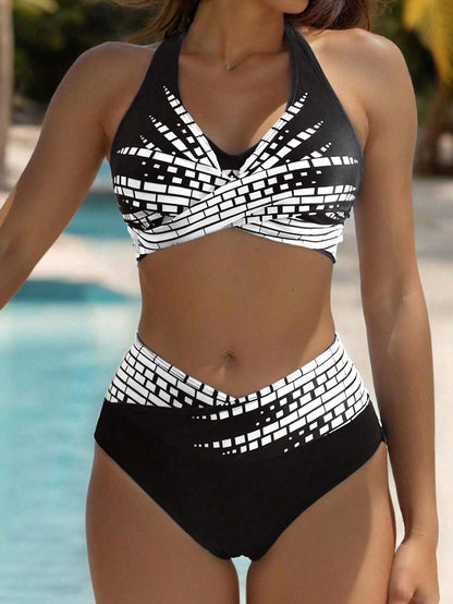 👙 【Promocja -50% 💥】【S–5XL】👉 Dwuczęściowe bikini dla kobiet w większych rozmiarach ✅ Wysoki stan ✅ Wysoka elastyczność
