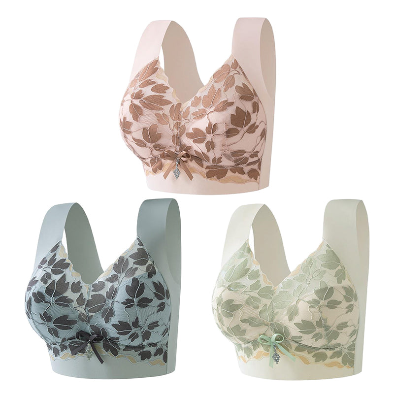 【Kupte 1 a získejte 2 zdarma】Velká krajková podprsenka M-4XL, bez ocelových kroužků, oslnivá záda, sexy a prodyšná, bezešvá, 【40-100 kg】