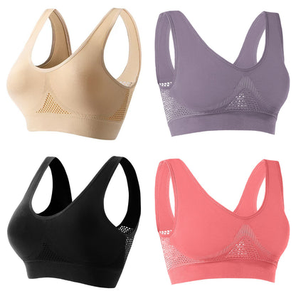 🎉🌈【Paquete de 4】【40-120 kg】Sujetador nuevo, suave y cómodo, talla grande, transpirable y fresco ✨❤️✅Pago contra entrega