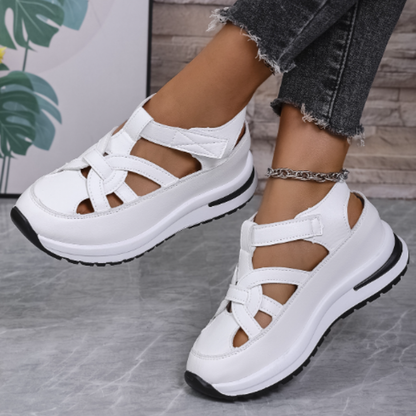 ✨50% de descuento✨【36-43】Sandalias de mujer de tallas grandes 2026, nuevas sandalias romanas de cuña a la moda con cierre de velcro. ✅Pago contra entrega