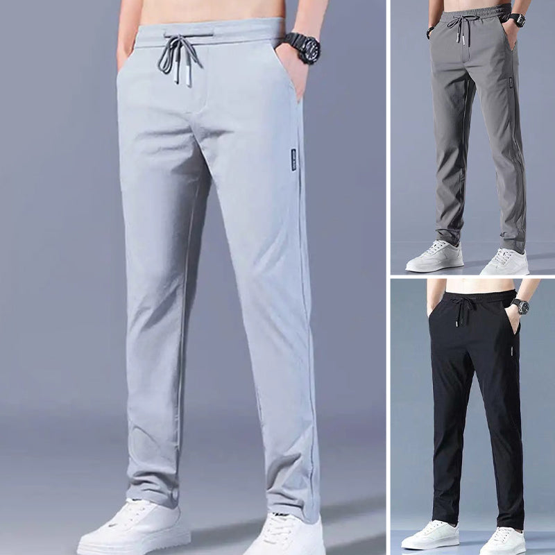 🔥【Cumpără 1, primești 1 gratuit】【40-115 kg】🔥Pantaloni elastici din mătase glacială pentru bărbați, noi vara 2025