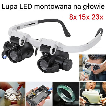 🔍Lupă cu oculare de 8x, 15x și 23x cu iluminare LED. Potrivită pentru scule mecanice, repararea ceasurilor, gravare și evaluarea bijuteriilor antice.