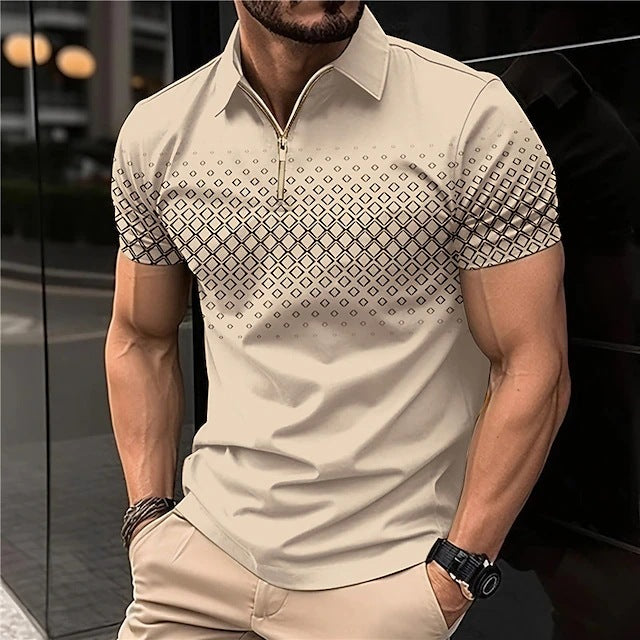 👕【S-5XL】Мъжка тениска с поло яка за лятото, подходяща за ежедневно носене, ласкае фигурата и подчертава линията на раменете и пропорциите.