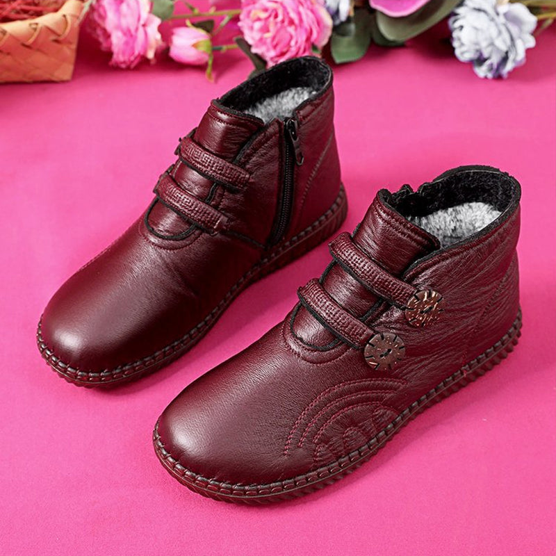💥【Zľava 50%】【35-40】Dámska kožená, bavlnená, protišmyková, ručne vyrobená obuv na jeseň a zimu