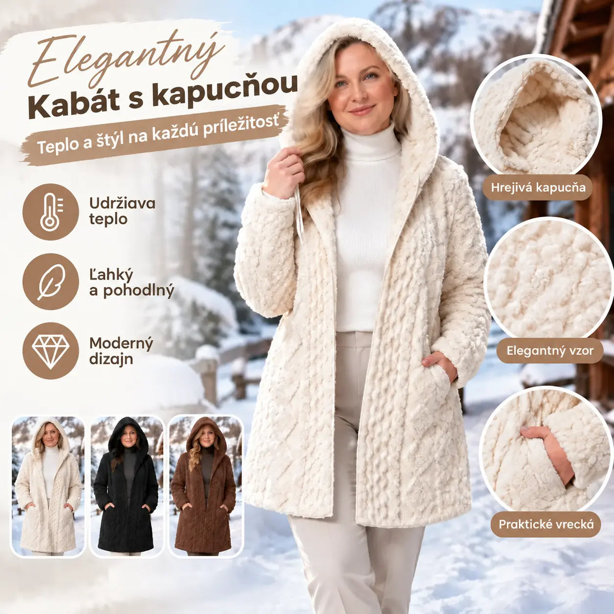 🤍✨【1 kus, S–2XL】Hrejivá dámska mikina s kapucňou – mäkká, pohodlná a ideálna na jeseň a zimu.