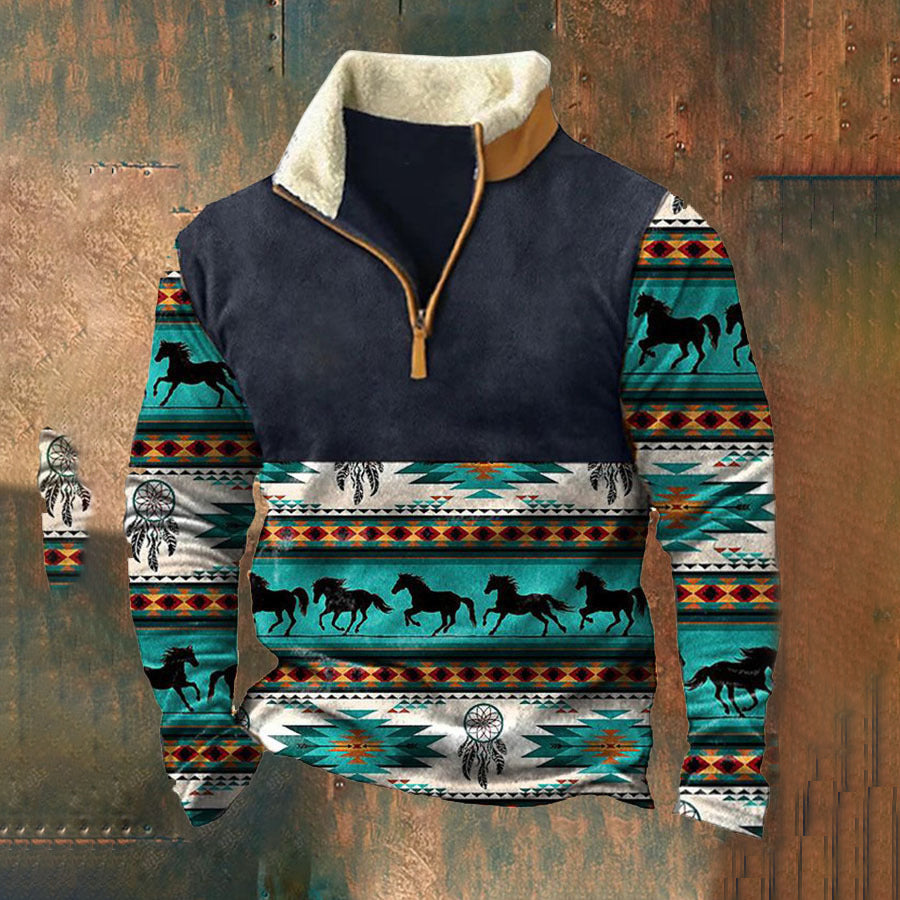 【S-4XL】2025 Pánska módna jesenná a zimná teplá mikina s dlhým rukávom s 3D potlačou