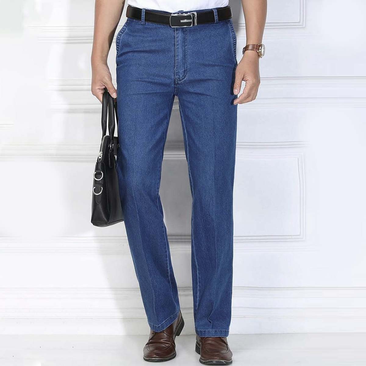 👖 2025 г. нови мъжки дънки с висока талия с голям размер