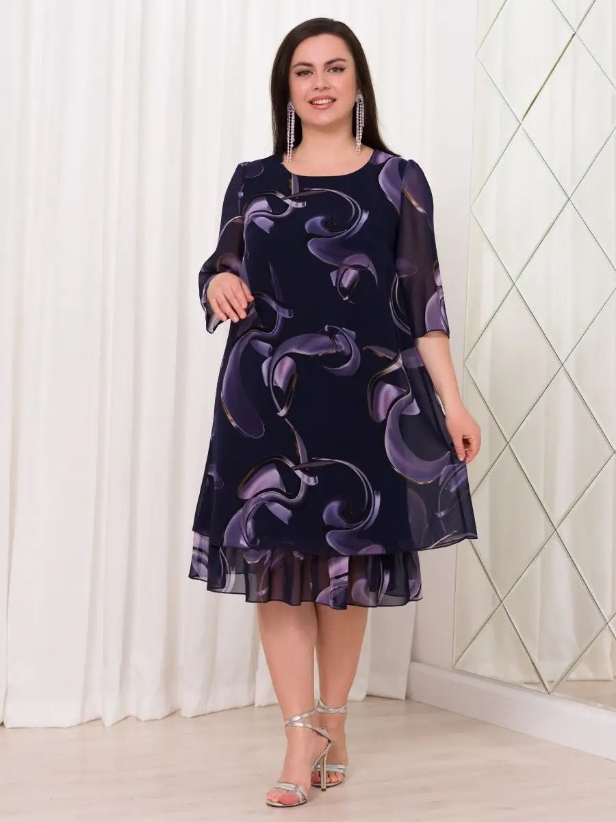 💕【S-5XL】👗Nowa elegancka sukienka z nadrukiem