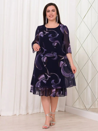 💕【S-5XL】👗Nowa elegancka sukienka z nadrukiem