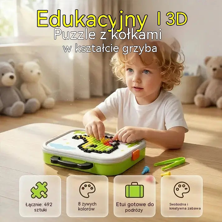 🎨Kreatywne puzzle 3D w kształcie grzyba