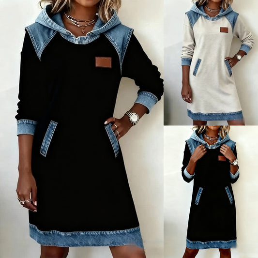 🔥【Zľava 50%】【S-3XL】🌷🌞Nové zimné módne džínsové šaty s kapucňou