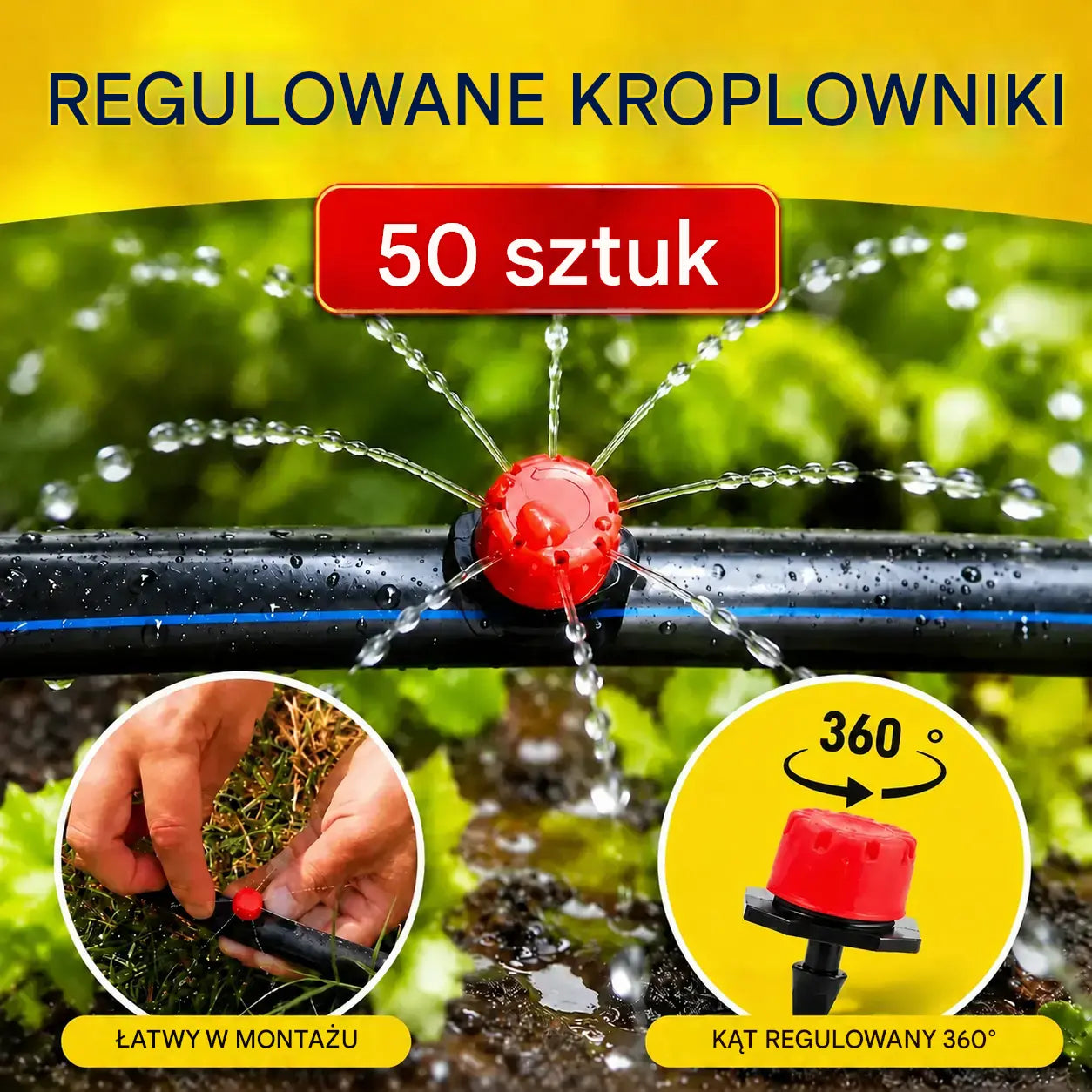 🌱💦【50 sztuk】8-otworowy zraszacz do nawadniania z regulowanym przepływem wody