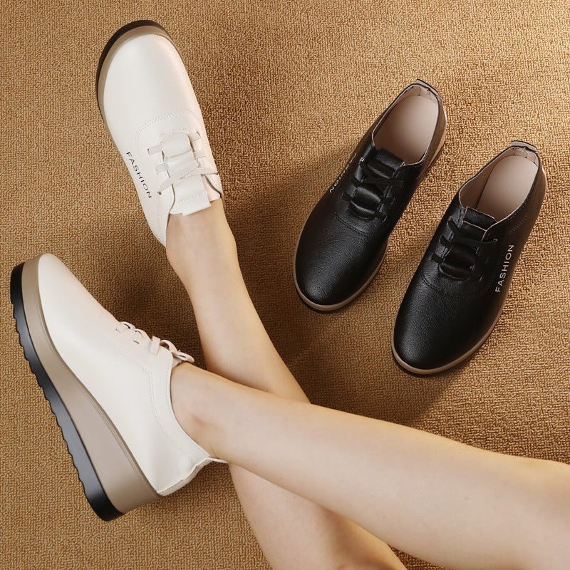 🔥【Reducere de 50%】【35-42】Pantofi de damă din piele cu talpă groasă, noua tendință a modei de toamnă