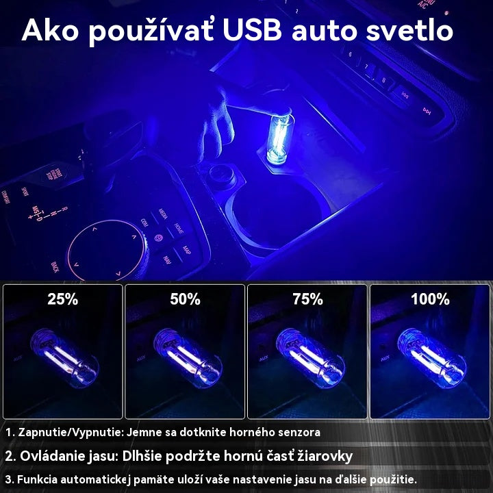 [50% zľava] [Kúpte jeden a druhý dostanete zadarmo] K dispozícii viacero farieb - USB nočné svetlo do auta
