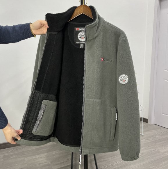 Chaqueta de Terciopelo Grueso de Lana para Hombre, Talla Grande, Cálida y Cómoda para Otoño e Invierno【40% de Descuento】