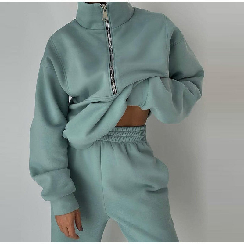 ✨Dobírka ✅【S-5XL】Dámská dvoudílná sada zesílené mikiny a tepláků, ležérní sportovní oblečení