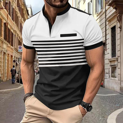 🔥Специална оферта за ограничено време👕🔥【S-3XL】Нова модна поло риза с райета и яка 2026