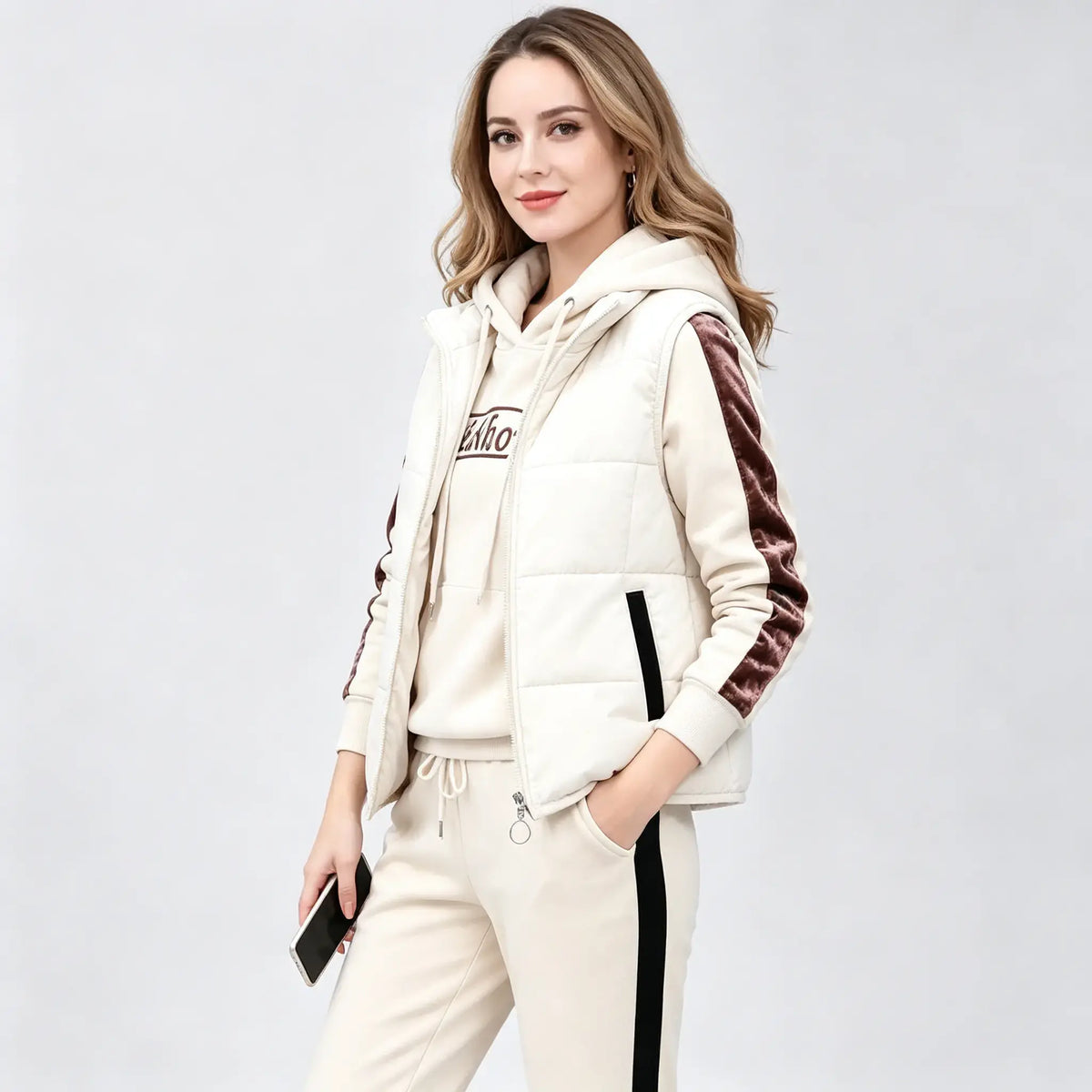 【Majica + Prsluk + Hlače】Elegantni topli set od 3 dijela za jesen i zimu