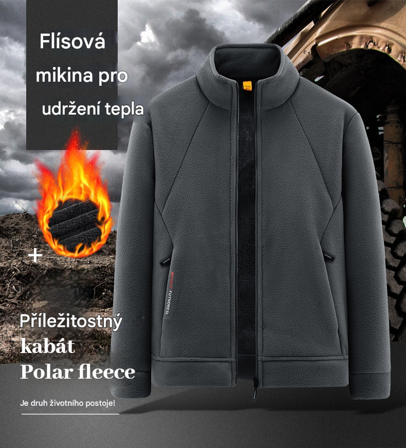 🔥 50% sleva 🔥【[M-5XL] Pánská silná fleecová bunda, dostupná ve velkých velikostech, teplá a pohodlná na podzim a zimu.