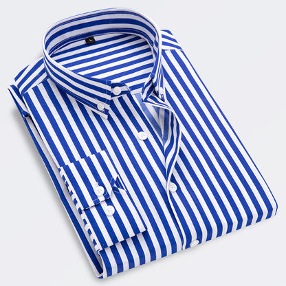 🔥👕【M-5XL】Мъжка бизнес риза с дълъг ръкав на райета 2026