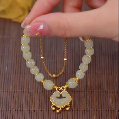 ✨【Kup jeden, a drugi dostaniesz gratis】Nowa bransoletka z jadeitu Hetian ze złota 14k