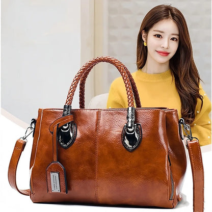 👜【Sleva 50 %】Vintage kožená bostonská kabelka, měkká kožená taška, lze nosit na rameni