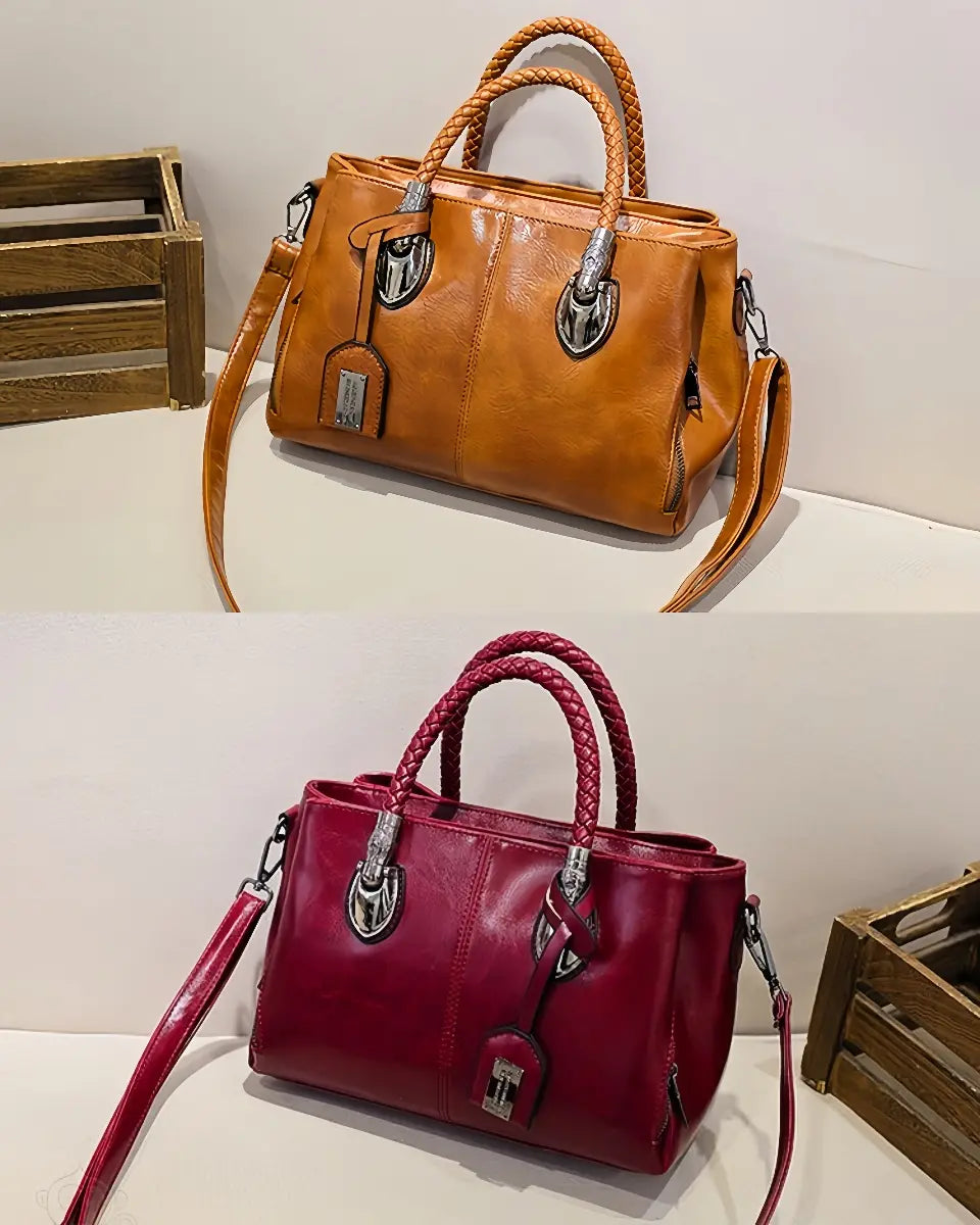 👜【Sleva 50 %】Vintage kožená bostonská kabelka, měkká kožená taška, lze nosit na rameni