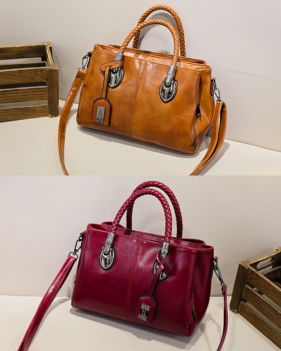 👜【50% zniżki】Stara skórzana torebka Boston, miękka skórzana torba, można nosić na jednym ramieniu