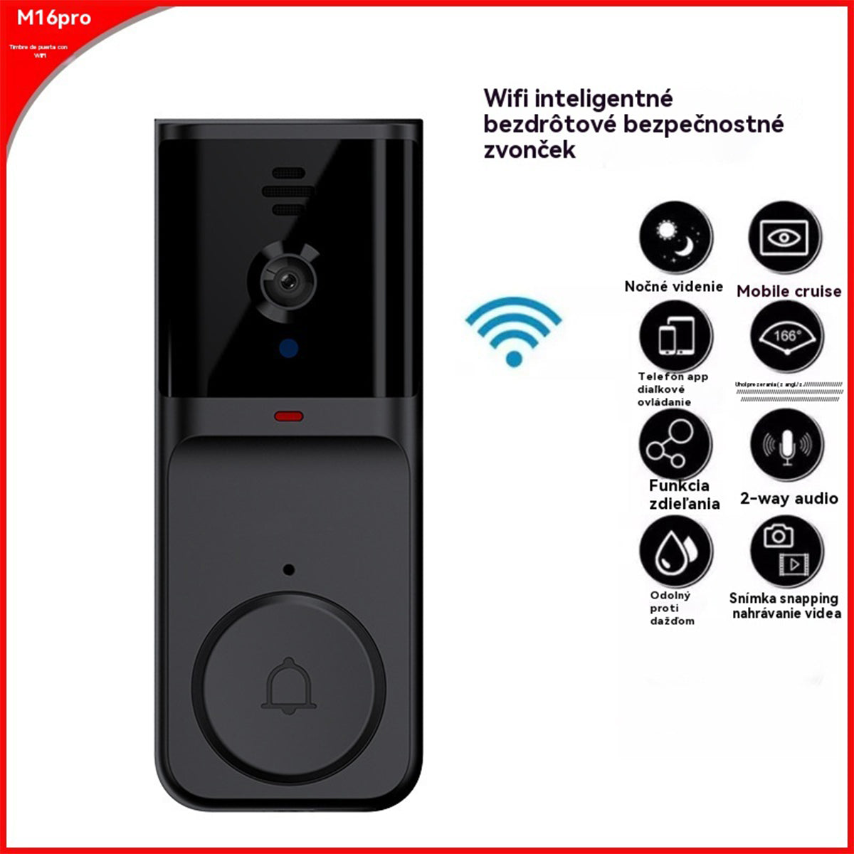 50%OFF🔥Bezdrôtová zvončeková kamera: 1080P HD, širokouhlý objektív 170°, 4,3-palcová obrazovka, vodotesnosť IPX65 do exteriéru, funkcia nočného videnia