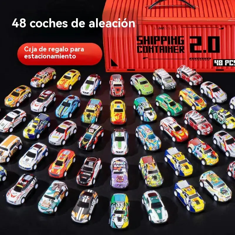 【50% taniej】🎁48 odczepianych miniaturowych autek z wbudowanym garażem