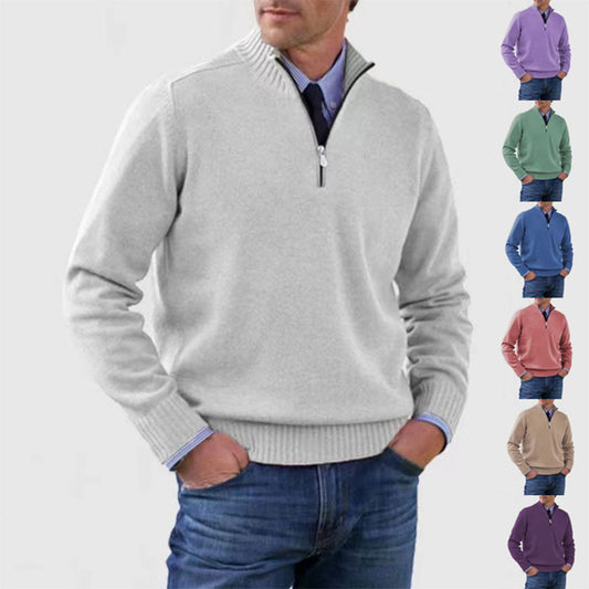 【L-5XL】Obľúbený teplý sveter na zips na jeseň a zimu, úplet pre väčšie veľkosti, vlnený sveter na zips, teplý sveter pre základnú vrstvu
