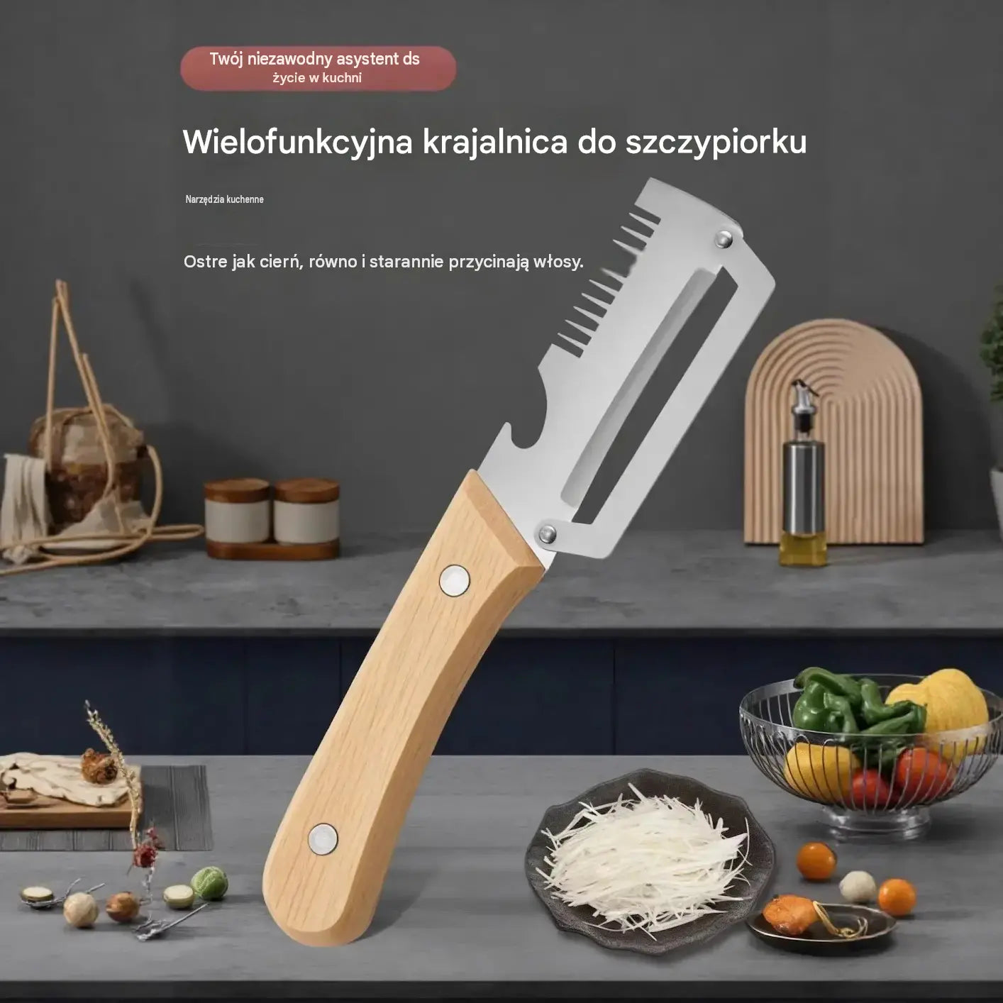 ✅【Kup 1, a 2 dostaniesz gratis!】🧅🔪 Wielofunkcyjny obierak kuchenny 3 w 1: obiera, tnie i otwiera nakrętki butelek! 🔥