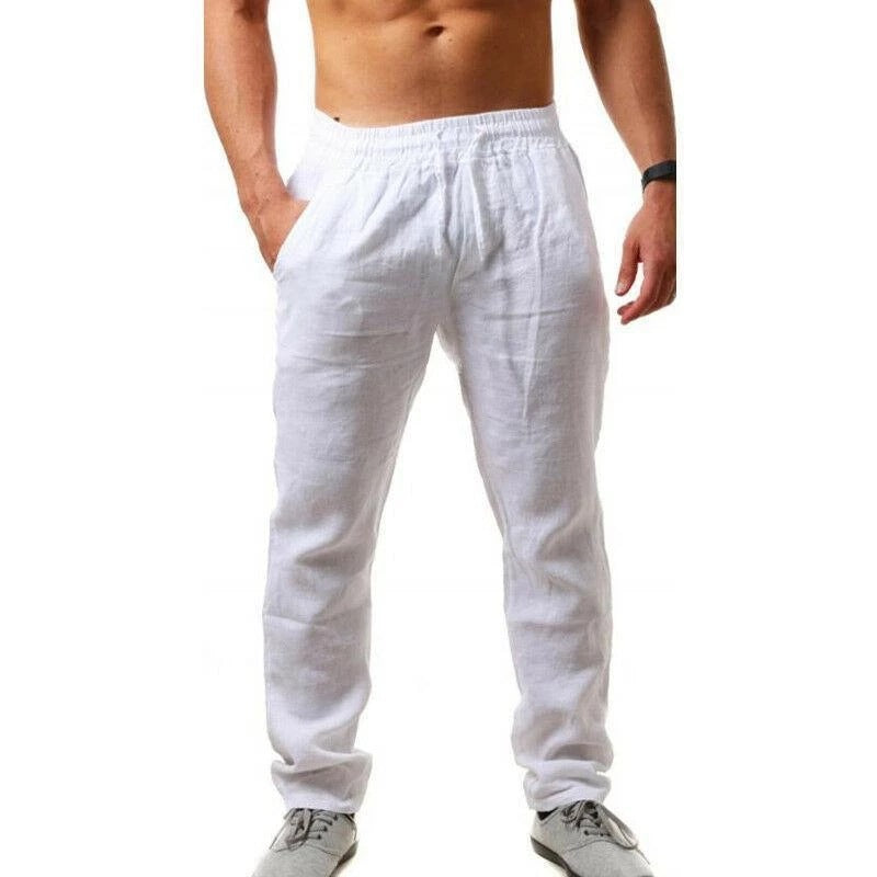 😍👖【S-4XL】💥Nove poletne moške športne hlače za leto 2025, velika velikost, široka različica iz zračnega bombaža in lanenega materiala