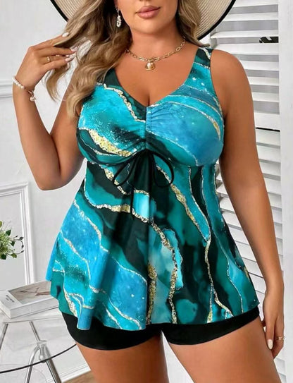🏖️👙🌴【S-5XL】Елегантен бански с щампа в големи размери
