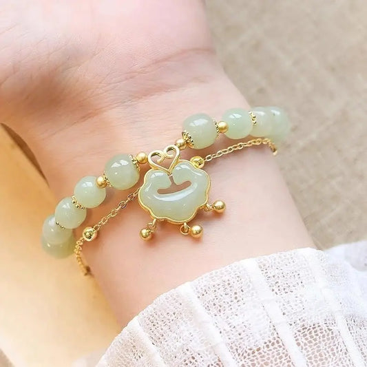 ✨【Kup jeden, a drugi dostaniesz gratis】Nowa bransoletka z jadeitu Hetian ze złota 14k
