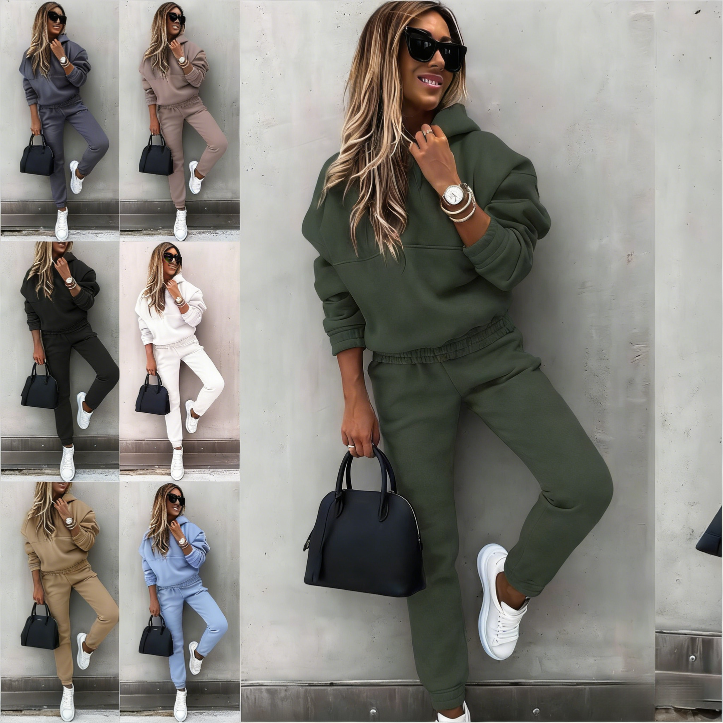 🍁【2-delni komplet】🍂 Elegantna dvodelna športna majica z dolgimi rokavi, ležerna, modna in udobna, idealna za vsakodnevno nošenje na prostem.